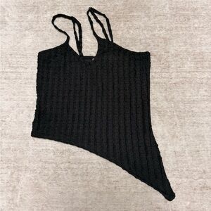 Edikted Black Textured Asymmetrical Camisole